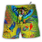 Beach Short / Adults / S Parrot Mardi Gras Color - Beach Short Reefox - Owls Matrix LTD