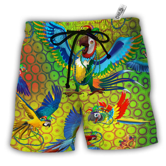 Beach Short / Adults / S Parrot Mardi Gras Color - Beach Short Reefox - Owls Matrix LTD