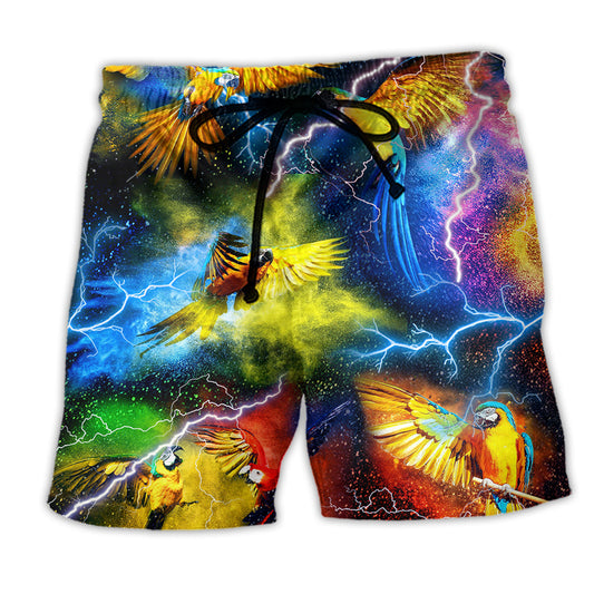 Beach Short / Adults / S Parrot Mysterious Lightning Style - Beach Short Reefox - Owls Matrix LTD