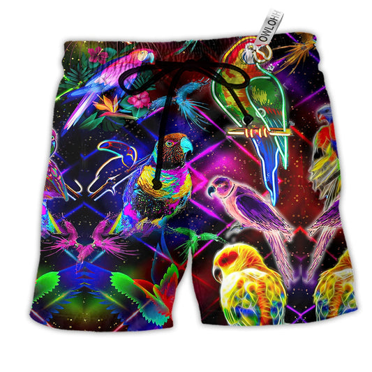 Beach Short / Adults / S Parrot Never Take Your Unique Features For Granted Colorful - Beach Short Reefox - Owls Matrix LTD