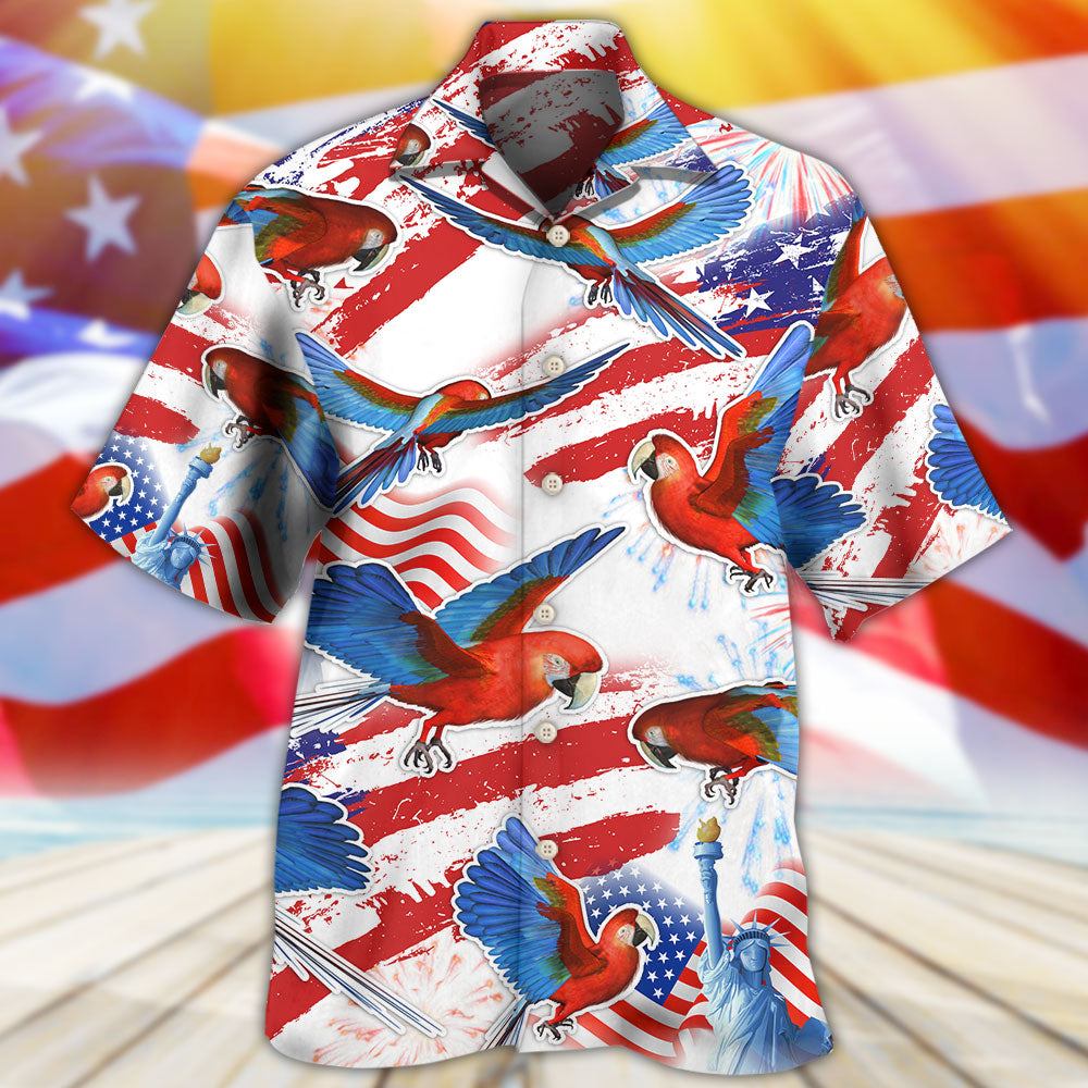Parrot US Flag Independence Day - Hawaiian Shirt - Reefox