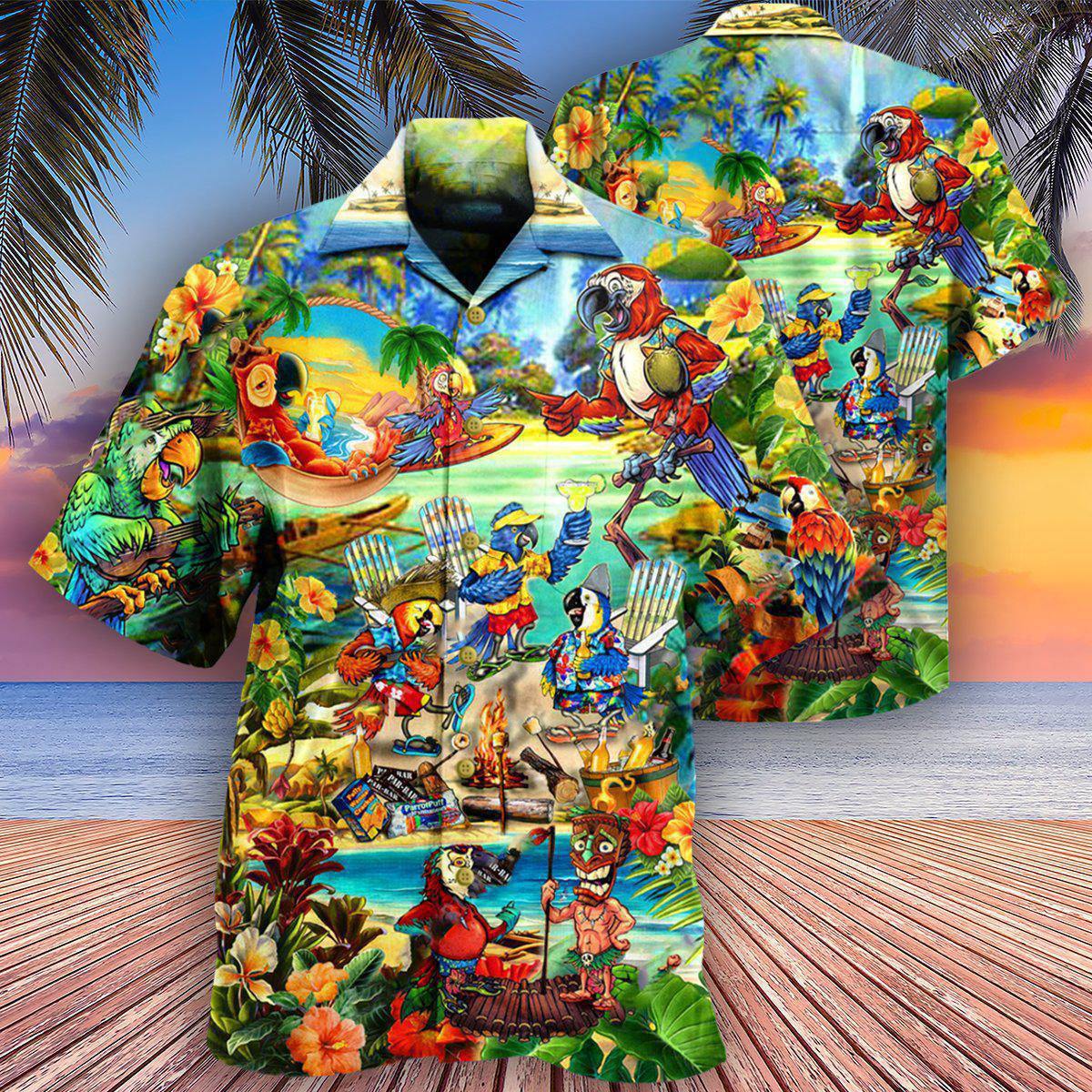 Parrot Party Of Parrots In Hawaii - Hawaiian Shirt - Reefox