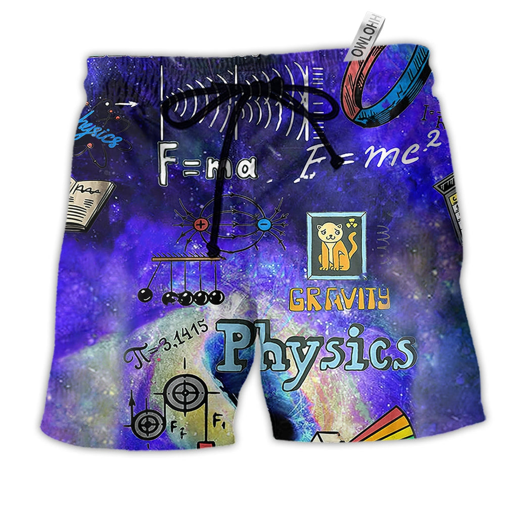 Beach Short / Adults / S Physics Amazing Awesome Dark Blue - Beach Short Reefox - Owls Matrix LTD