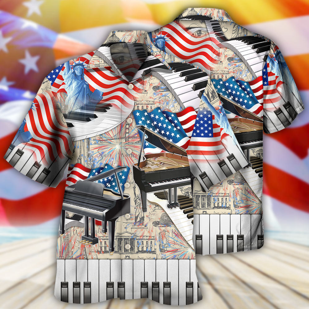 Piano Music Independence Day - Hawaiian Shirt - Reefox