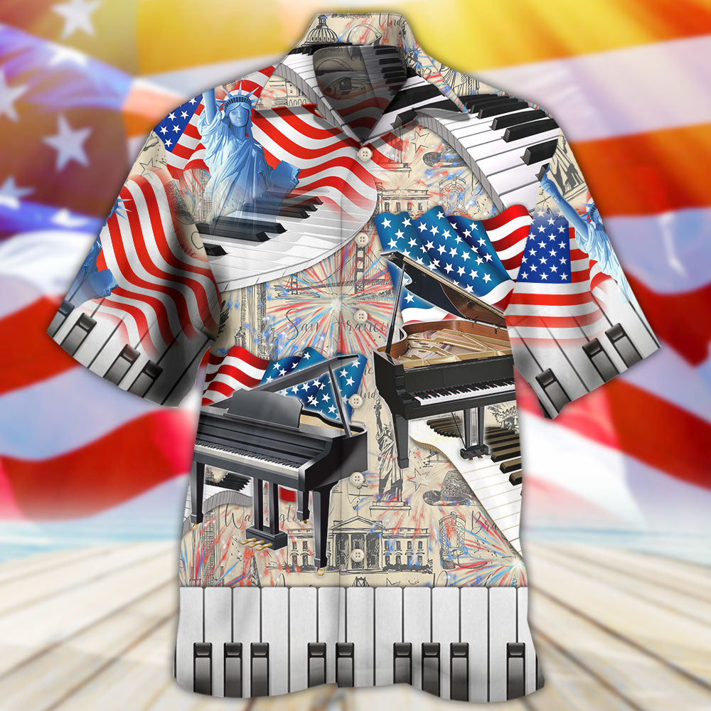 Piano Music Independence Day - Hawaiian Shirt - Reefox