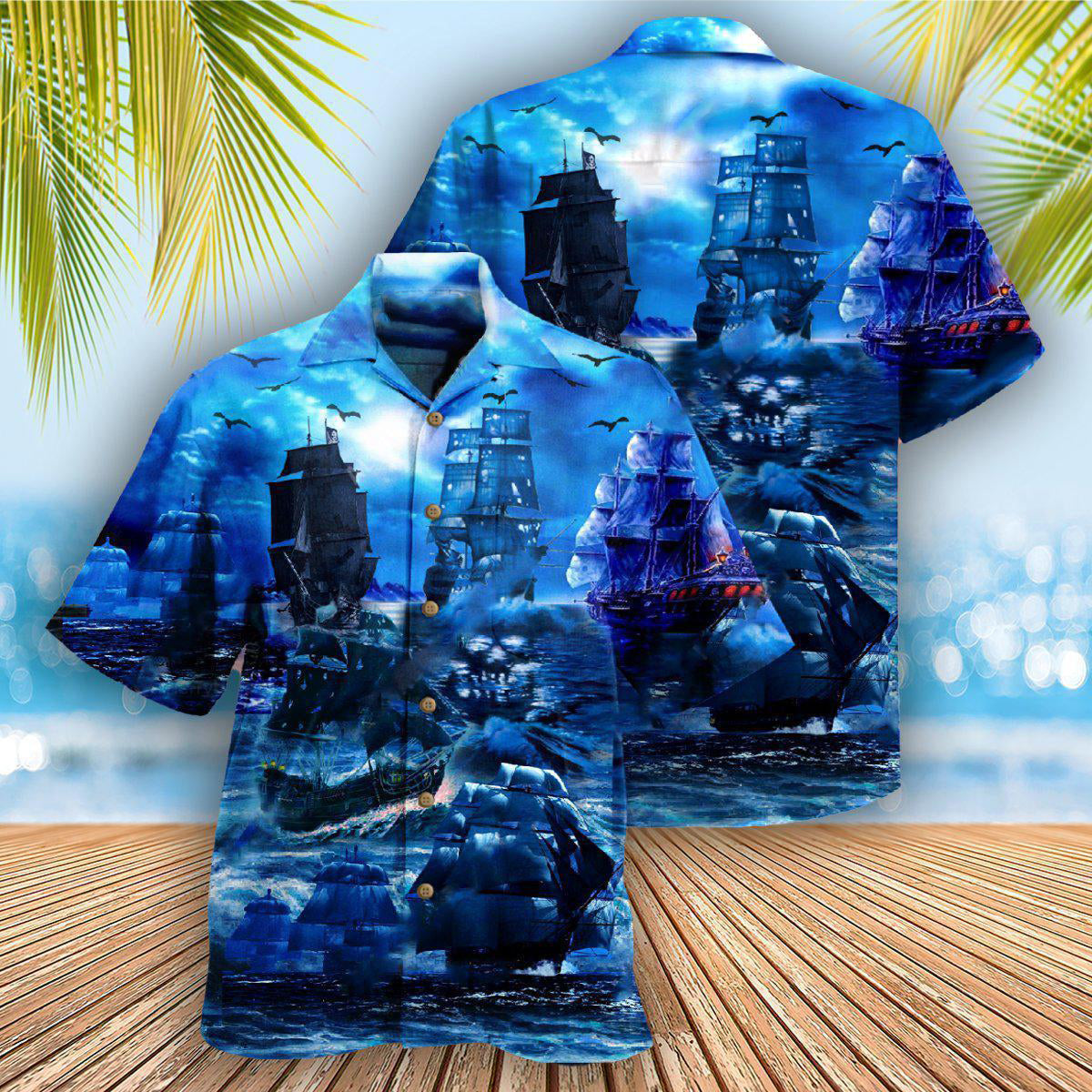 Pirate Ship Under The Romantic Moonlight Fantastic - Hawaiian Shirt - Reefox