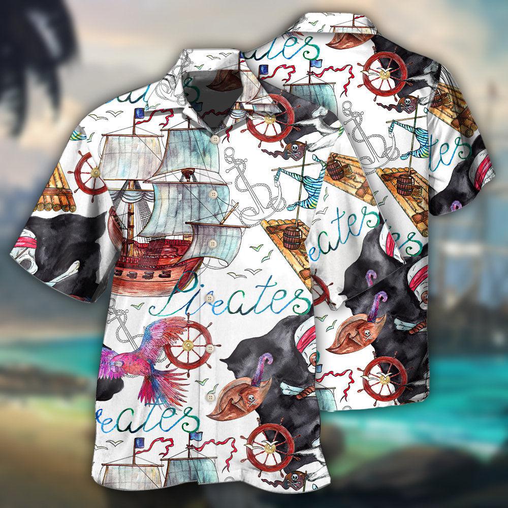 Pirate Ship Anchor White Style - Hawaiian shirt - Reefox