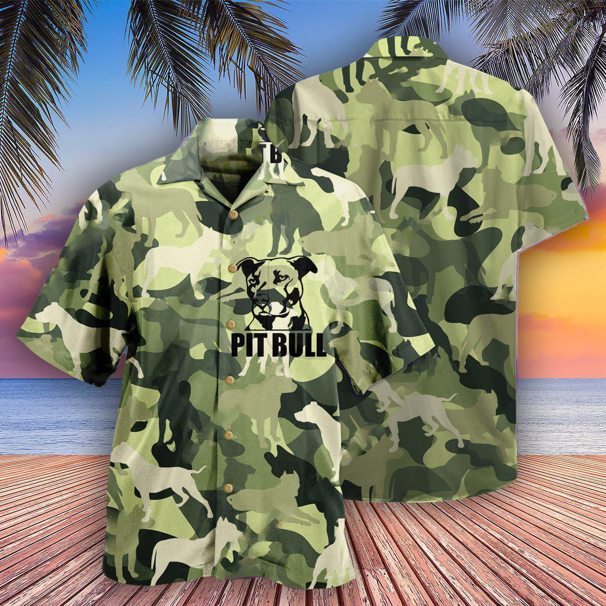 Pitbull Camouflage Style - Hawaiian Shirt - Reefox