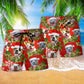 Pitbull Dogs Christmas Pitbulls Are Family - Beach Short Reefox - Owls Matrix LTD
