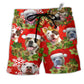 Beach Short / Adults / S Pitbull Dogs Christmas Pitbulls Are Family - Beach Short Reefox - Owls Matrix LTD
