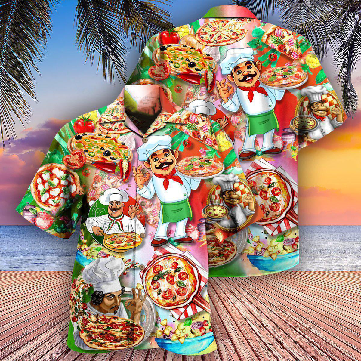 Chef Pizza A Slice A Day Keeps The Sad Away - Hawaiian Shirt - Reefox
