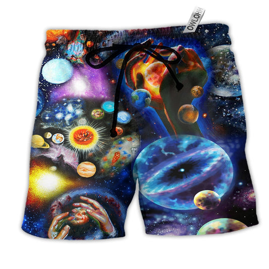 Beach Short / Adults / S Planet Loves Galaxy Mysterious - Beach Short Reefox - Owls Matrix LTD