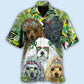 Poodle Dog Green Tropical - Hawaiian Shirt - Reefox