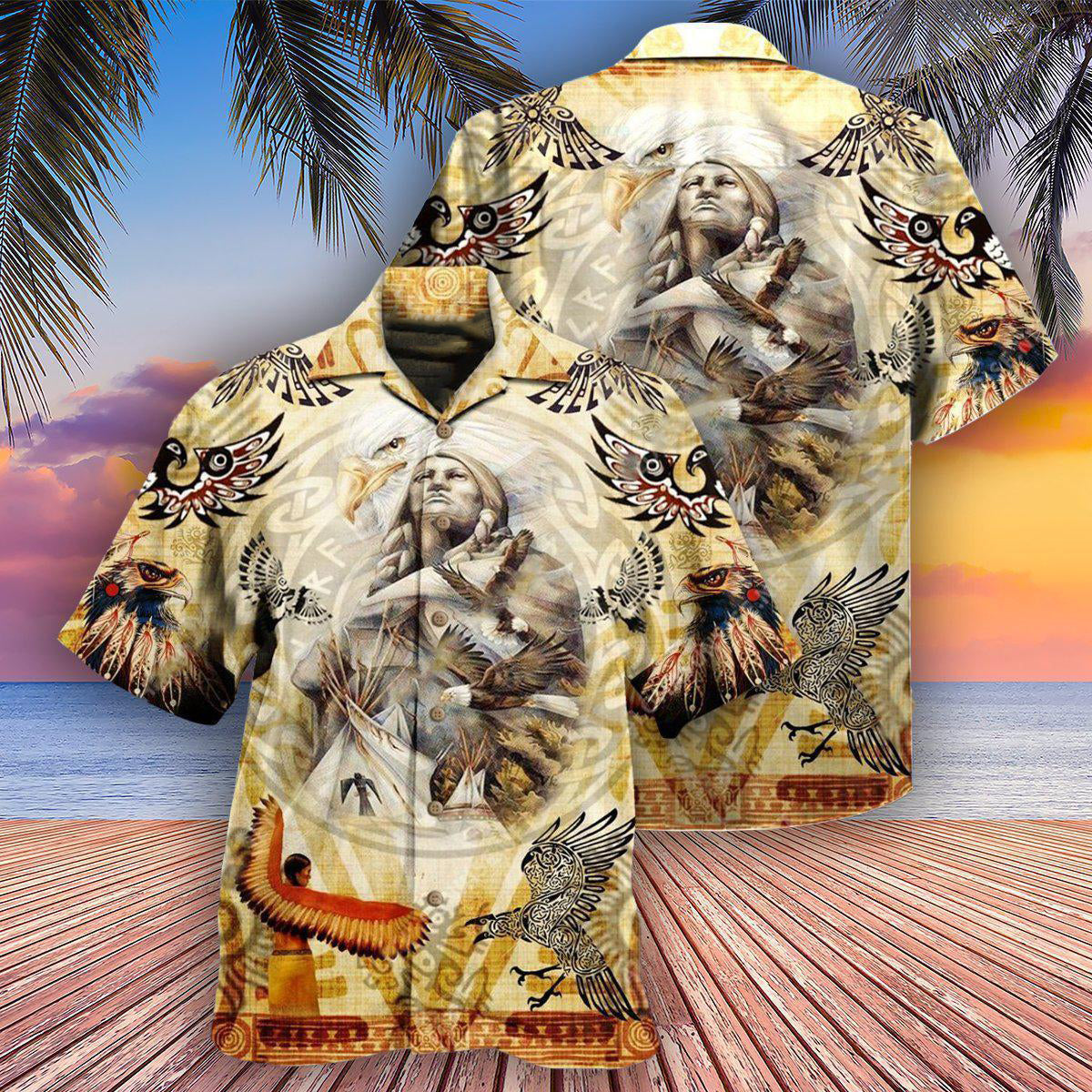 Native American Power Of Eagle Cool - Hawaiian Shirt - Reefox