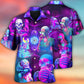 Skull Psychic Skull Face Future Style With Purple - Hawaiian Shirt - Reefox