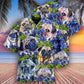 Pug And Beautiful Blue Bonnet - Hawaiian Shirt - Reefox