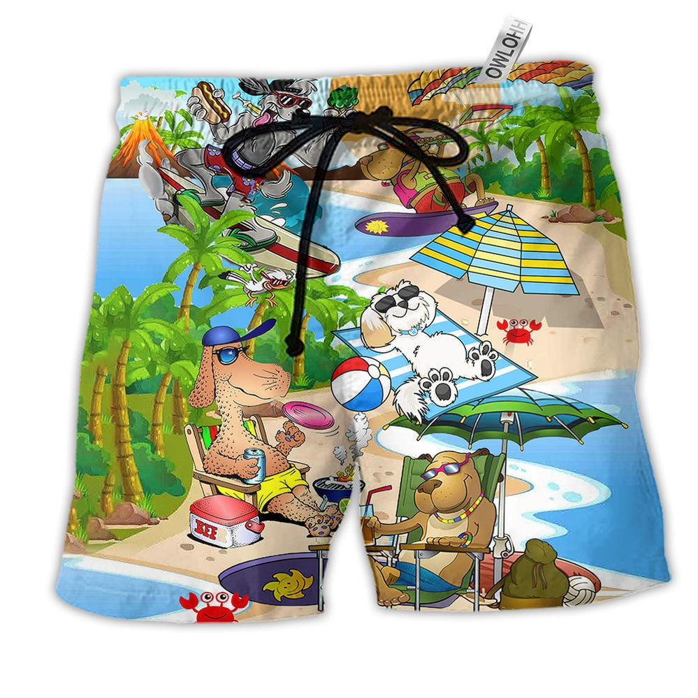 Beach Short / Adults / S Puppy Funny Love Beaches - Beach Short Reefox - Owls Matrix LTD