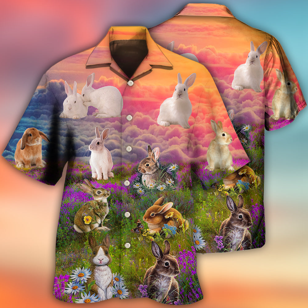 Rabbit Beautiful Floral Grass - Hawaiian Shirt - Reefox