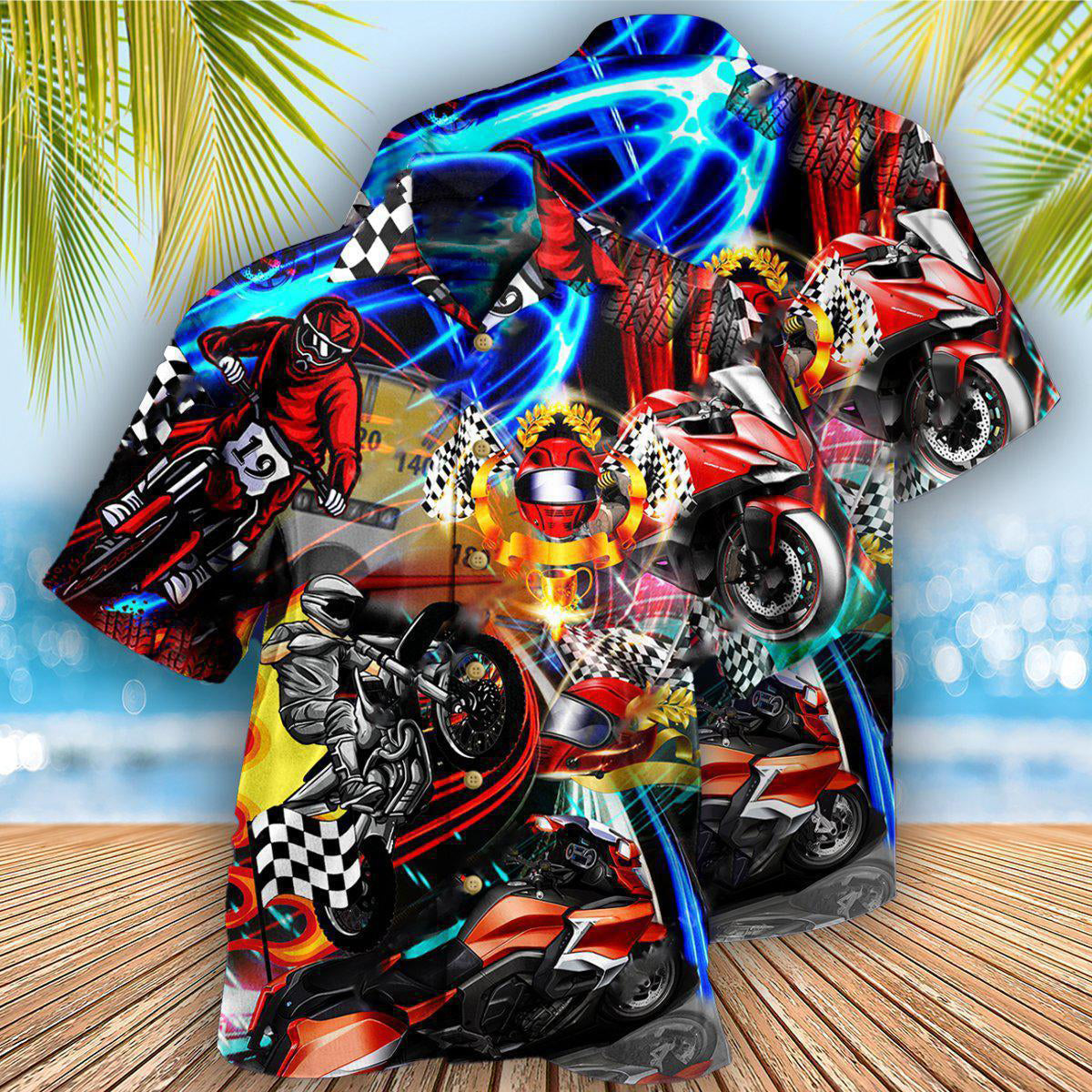 Motorcycle Race The Rain Ride The Wind - Hawaiian Shirt - Reefox