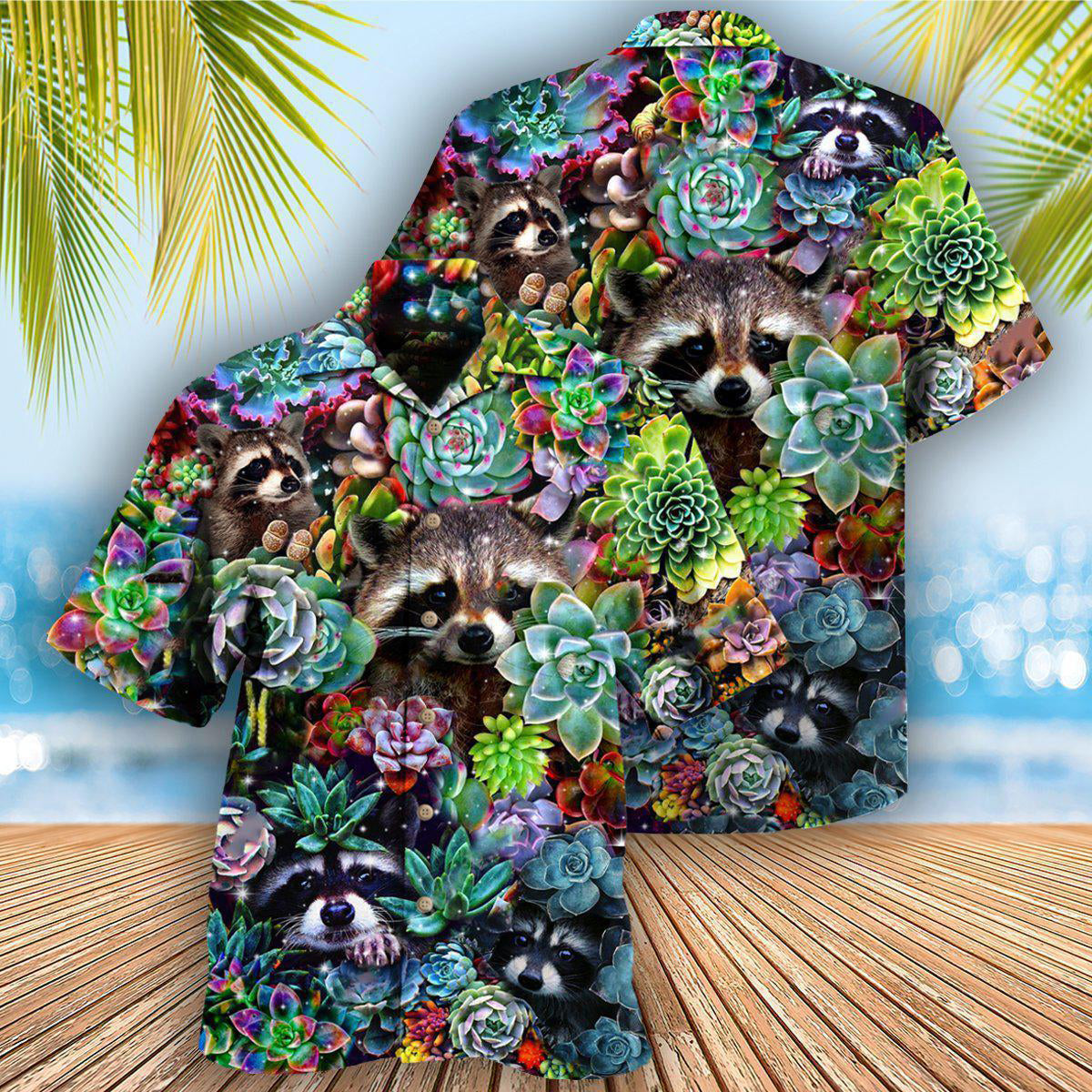 Raccoon Animals Succulent - Hawaiian Shirt - Reefox
