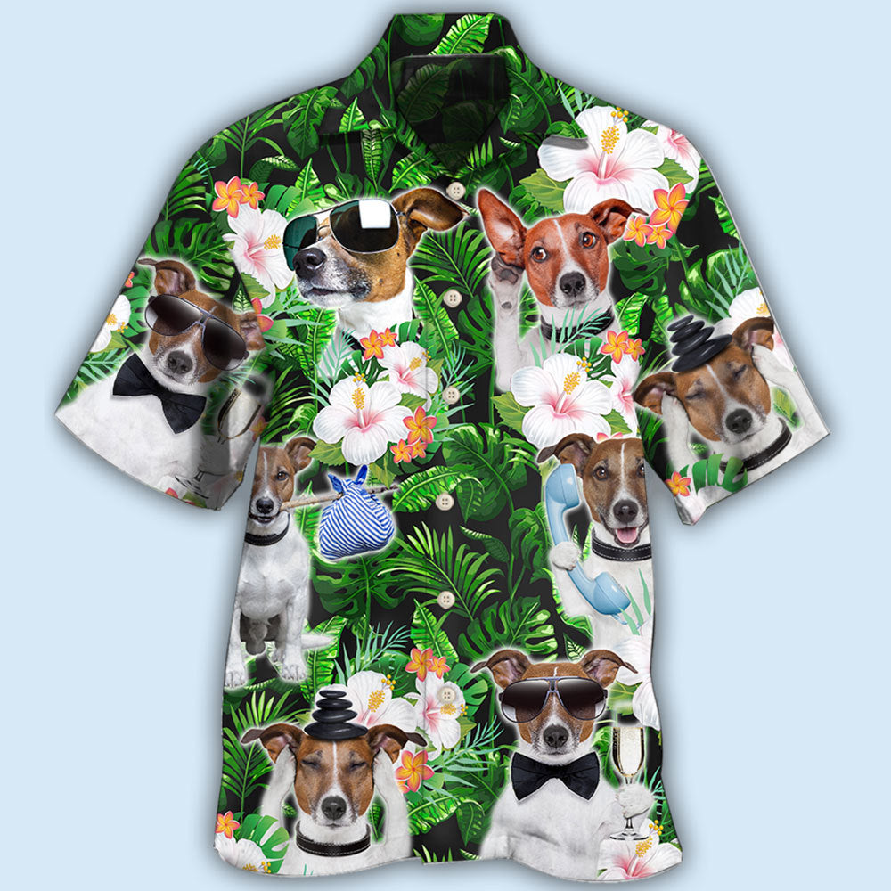 Rat Terrier Green Tropical Dog Lover - Hawaiian Shirt - Reefox