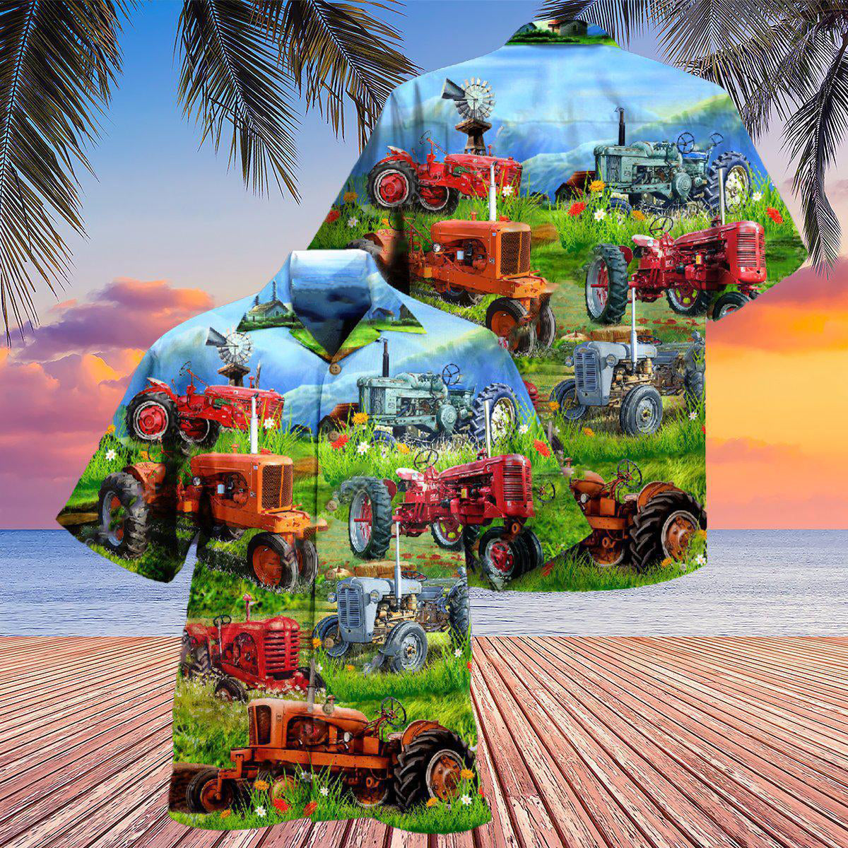 Tractor Real Men Drive Tractors - Hawaiian Shirt - Reefox