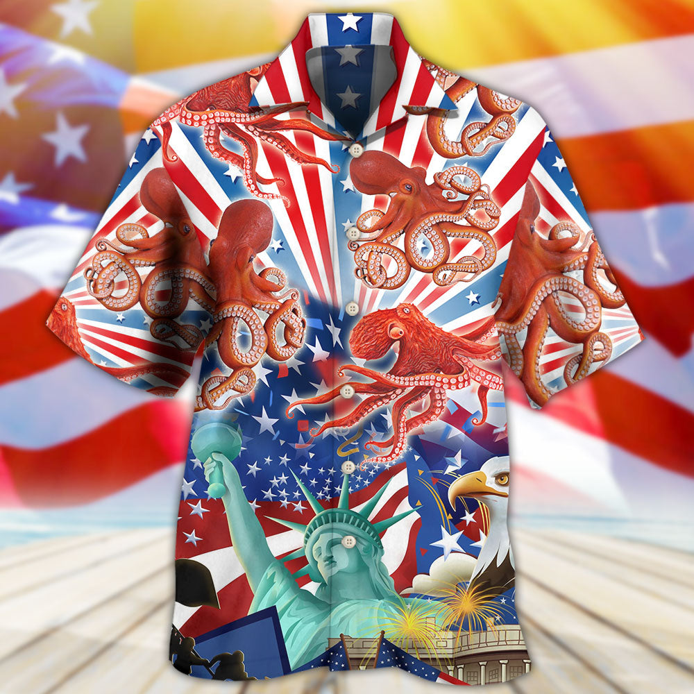 Octopus USA Independence Day - Hawaiian Shirt - Reefox
