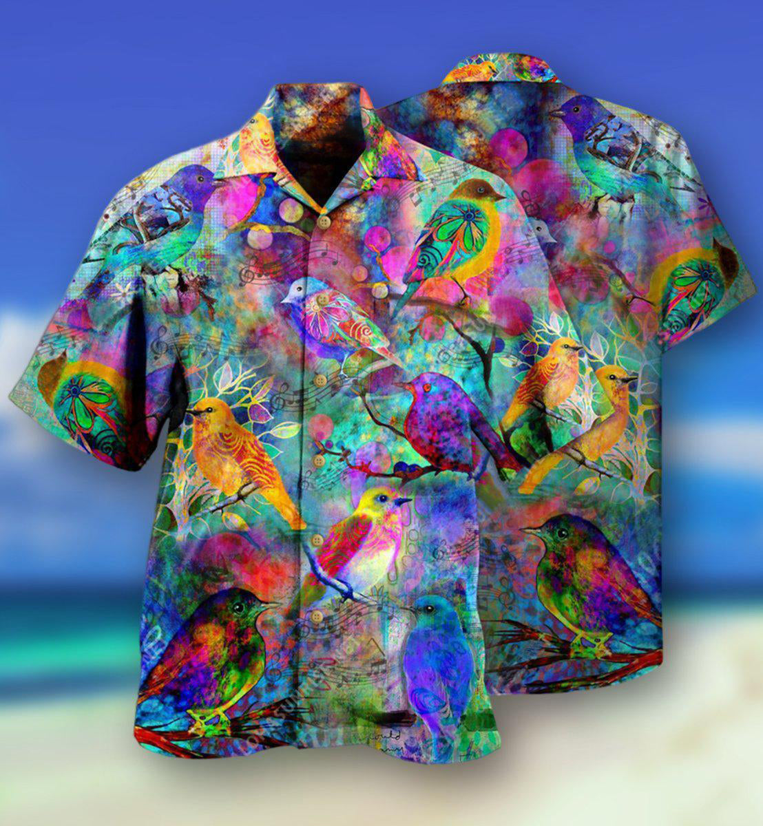 Robin Birds Colorful Mix Color - Hawaiian Shirt - Reefox