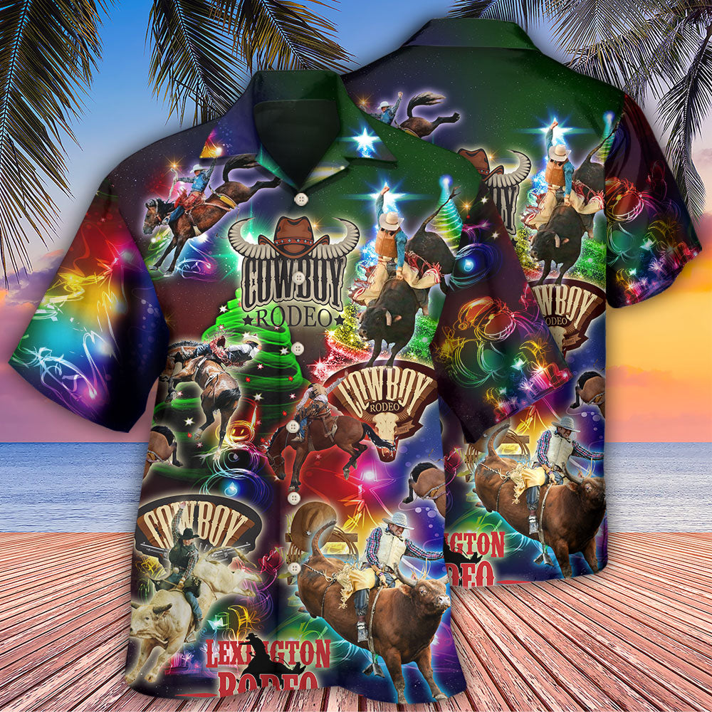 Cowboy Rodeo Merry Christmas - Hawaiian Shirt - Reefox