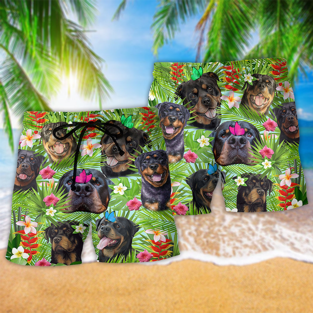 Rottweiler Happy Summer With Dogs - Beach Short Reefox - Owls Matrix LTD