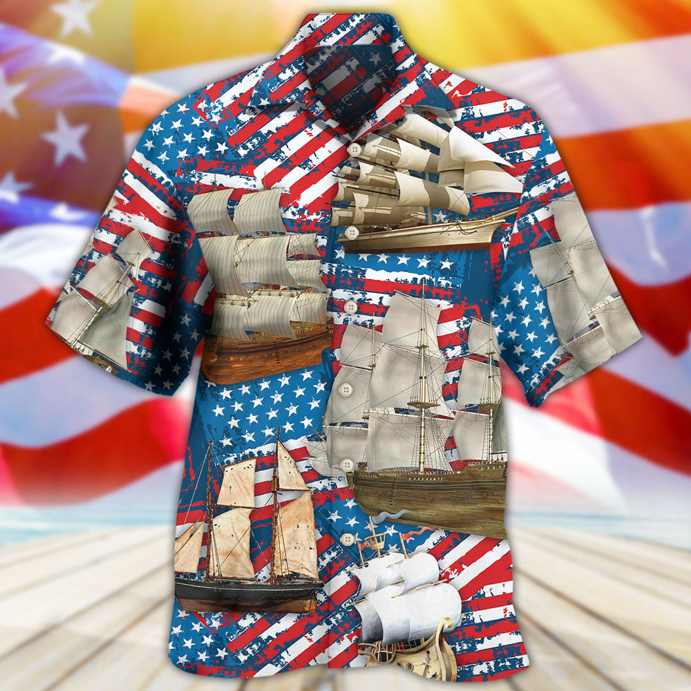Sailing America Independence Day - Hawaiian Shirt - Reefox