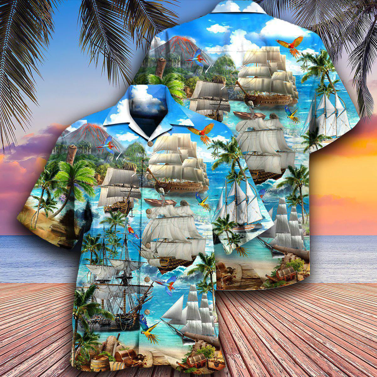 Sailing Ship In The Sea - Hawaiian Shirt - Reefox