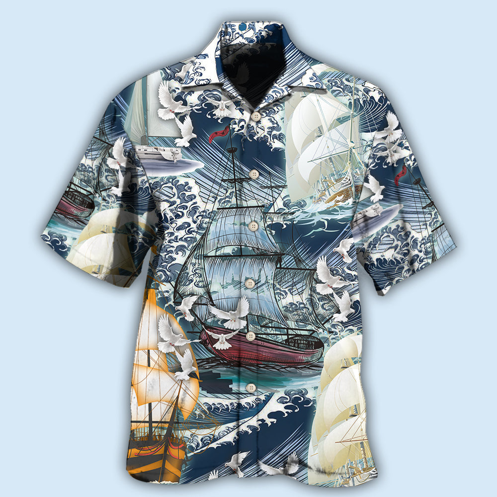 Sailing Dove Love Big Wave - Hawaiian Shirt - Reefox