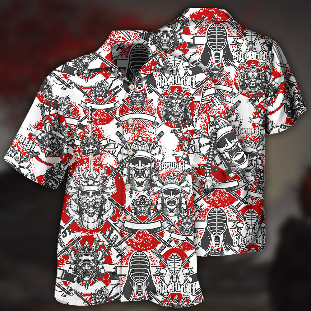 Samurai Japan Red style - Hawaiian shirt - Reefox