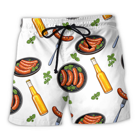 Beach Short / Adults / S Food Sausages And Beer Big Set - Beach Short Reefox - Owls Matrix LTD