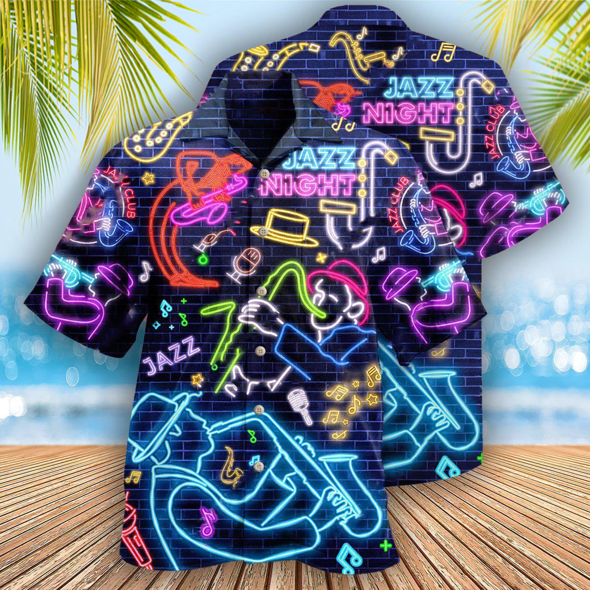 Saxophone Love Neon - Hawaiian Shirt - Reefox