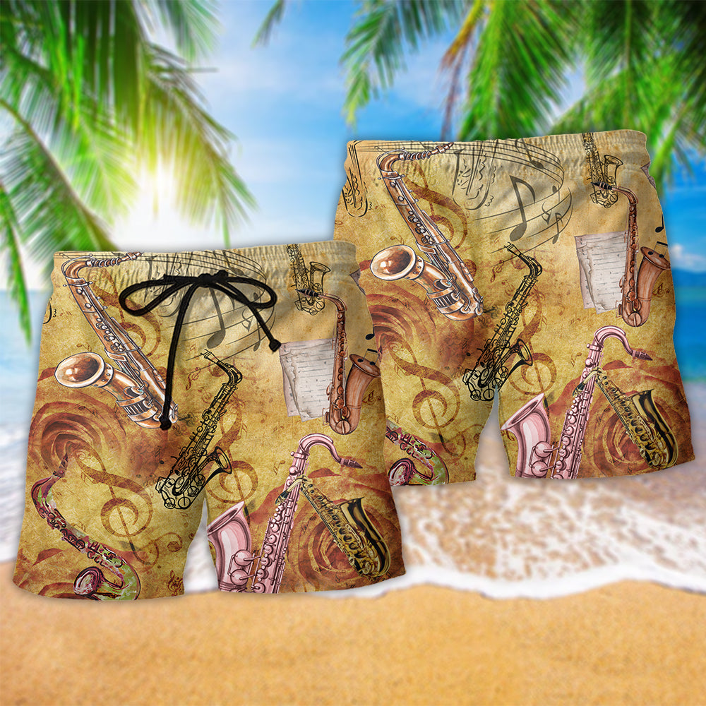 Saxophone Music Love It - Beach Short Reefox - Owls Matrix LTD