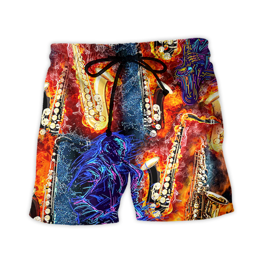 Beach Short / Adults / S Saxophone Love Life Style - Beach Short Reefox - Owls Matrix LTD