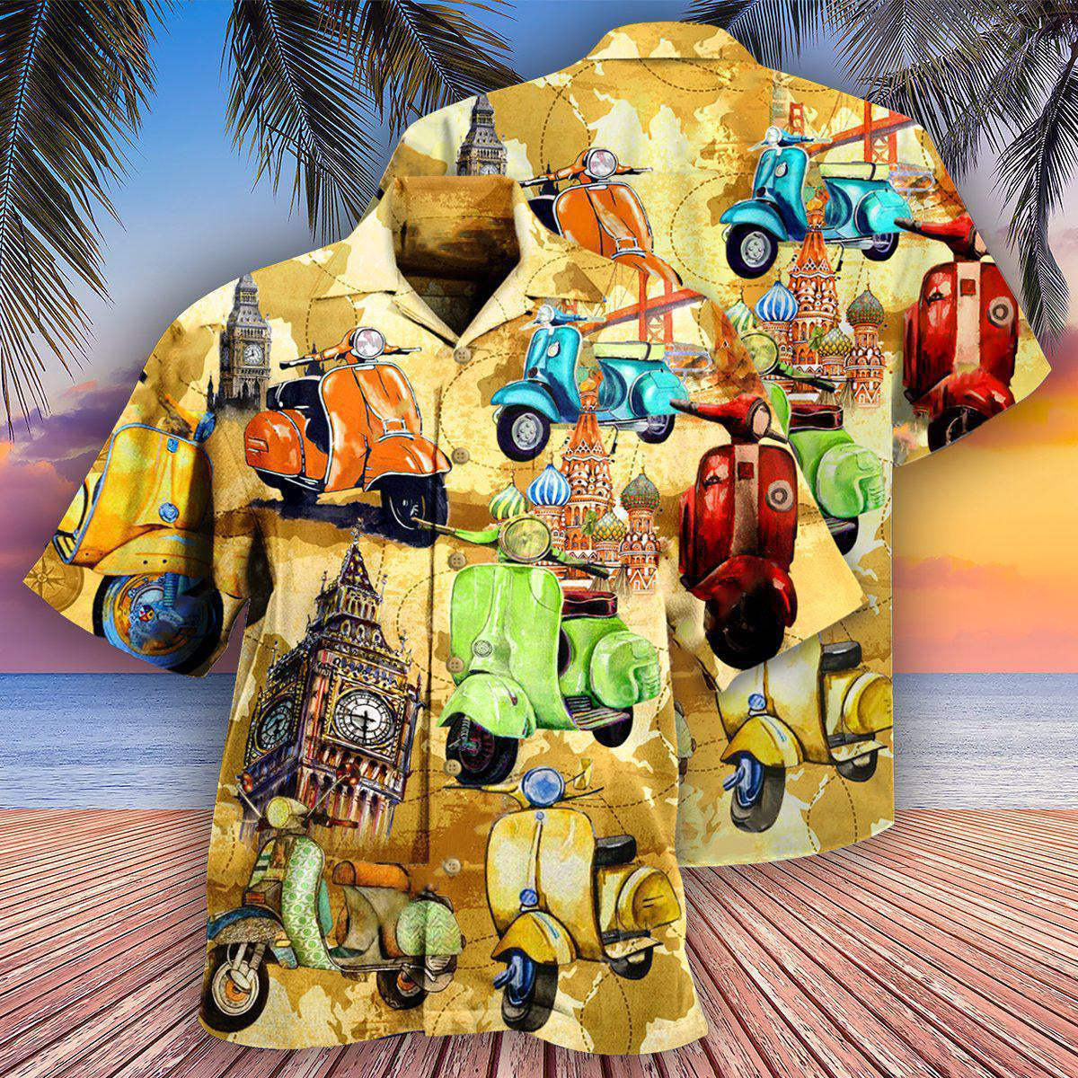 Scooter Life Is Short And The World Is Wide With Stunning Color - Hawaiian Shirt - Reefox