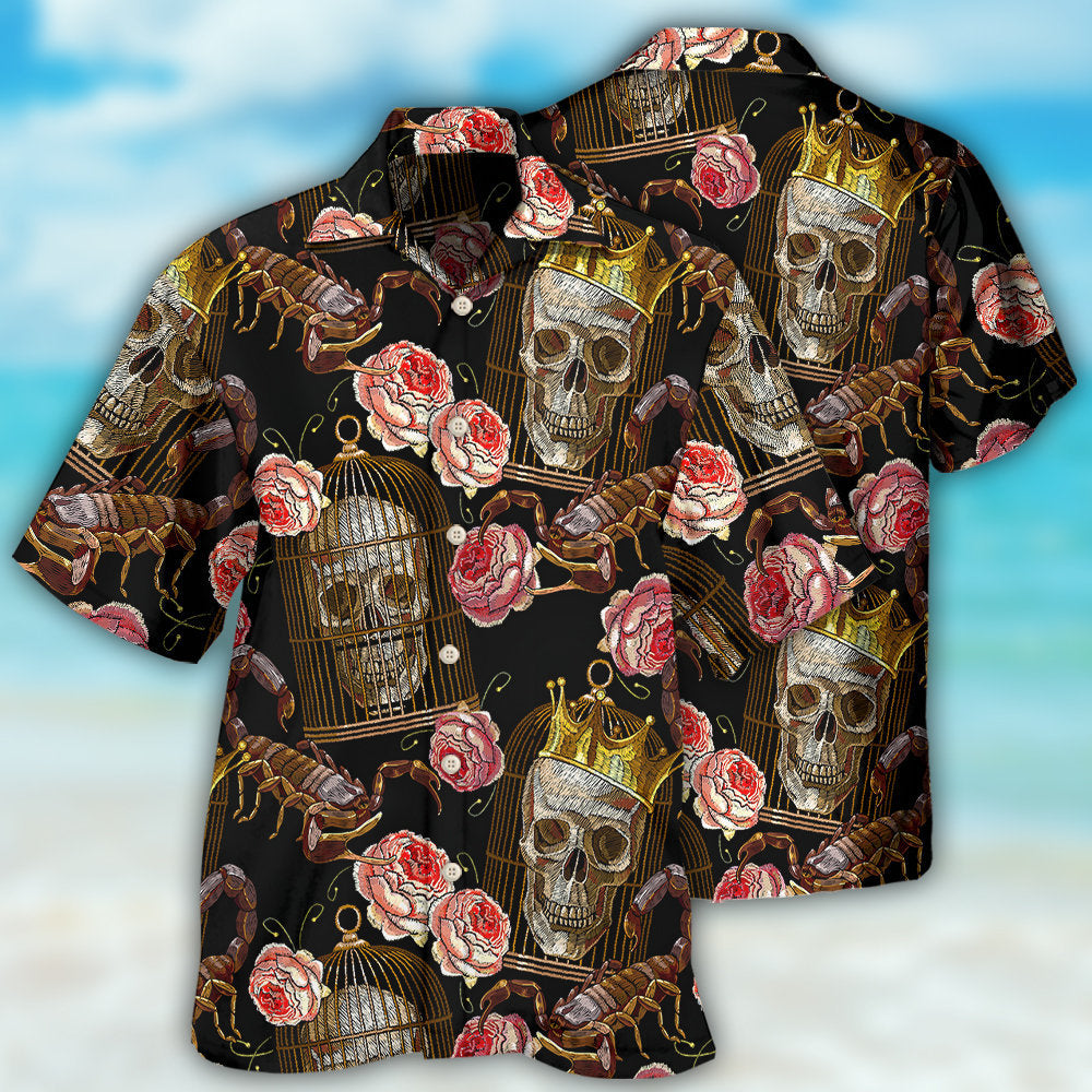 Skull And Scorpion - Hawaiian Shirt - Reefox
