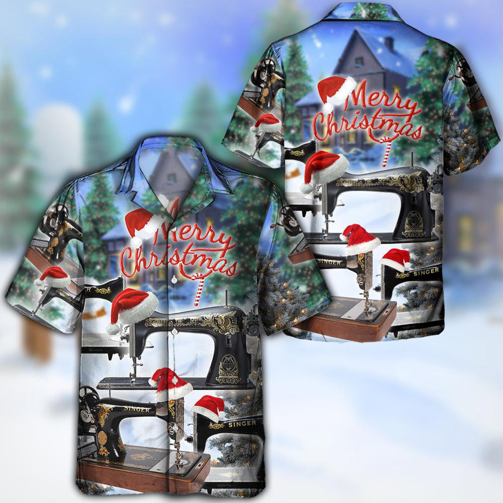 Sewing Machine Merry Christmas Happy - Hawaiian Shirt - Reefox
