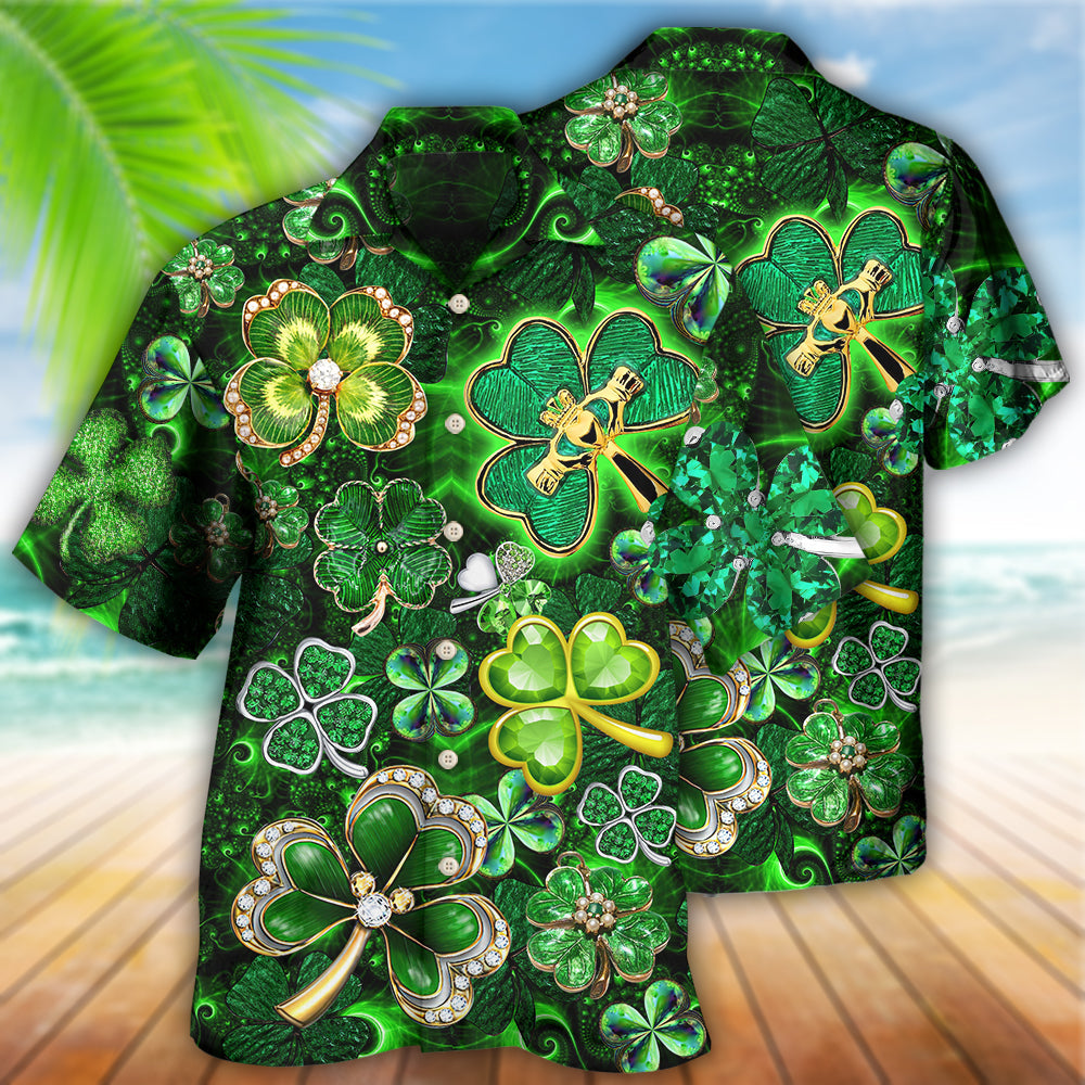 Irish Shamrock Leaf Diamond - Hawaiian Shirt - Reefox