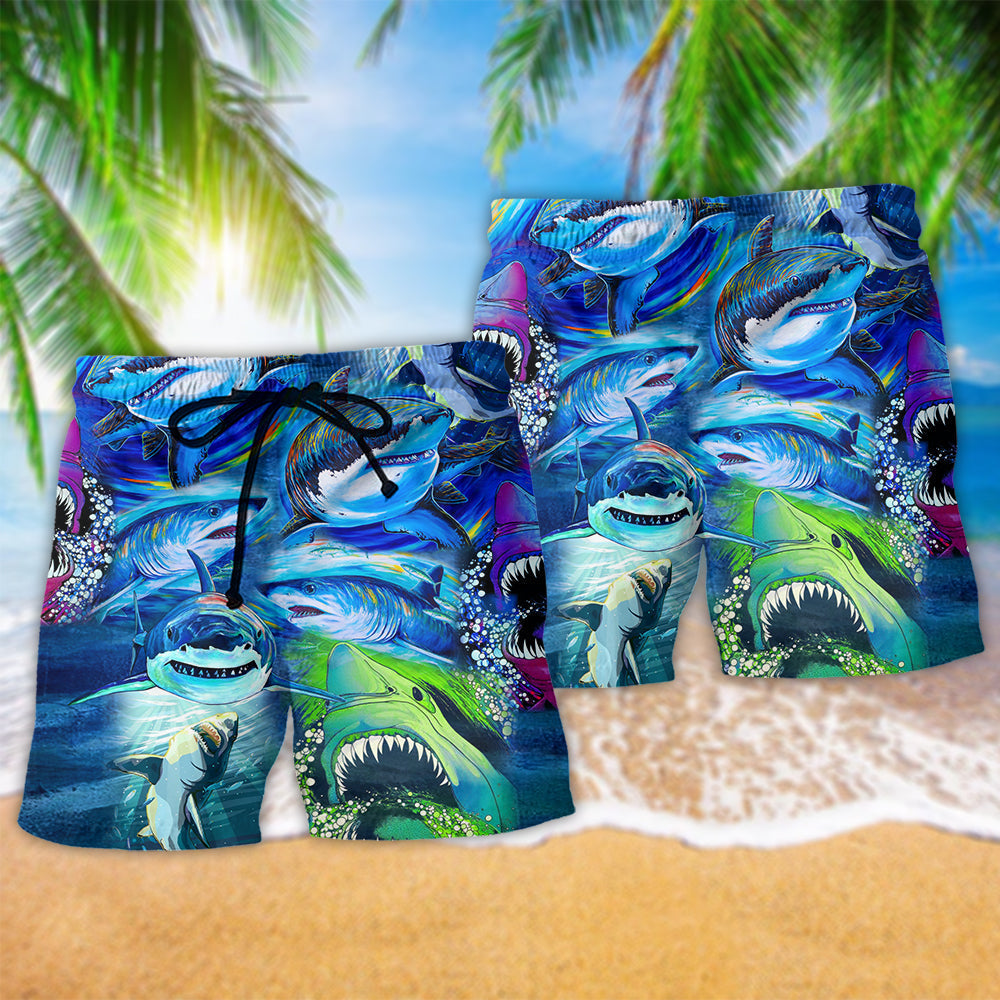 Shark Be A Blue Shark - Beach Short Reefox - Owls Matrix LTD