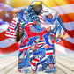 Shark Funny USA Flag Independence Day - Hawaiian Shirt - Reefox