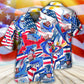 Shark Funny USA Flag Independence Day - Hawaiian Shirt - Reefox