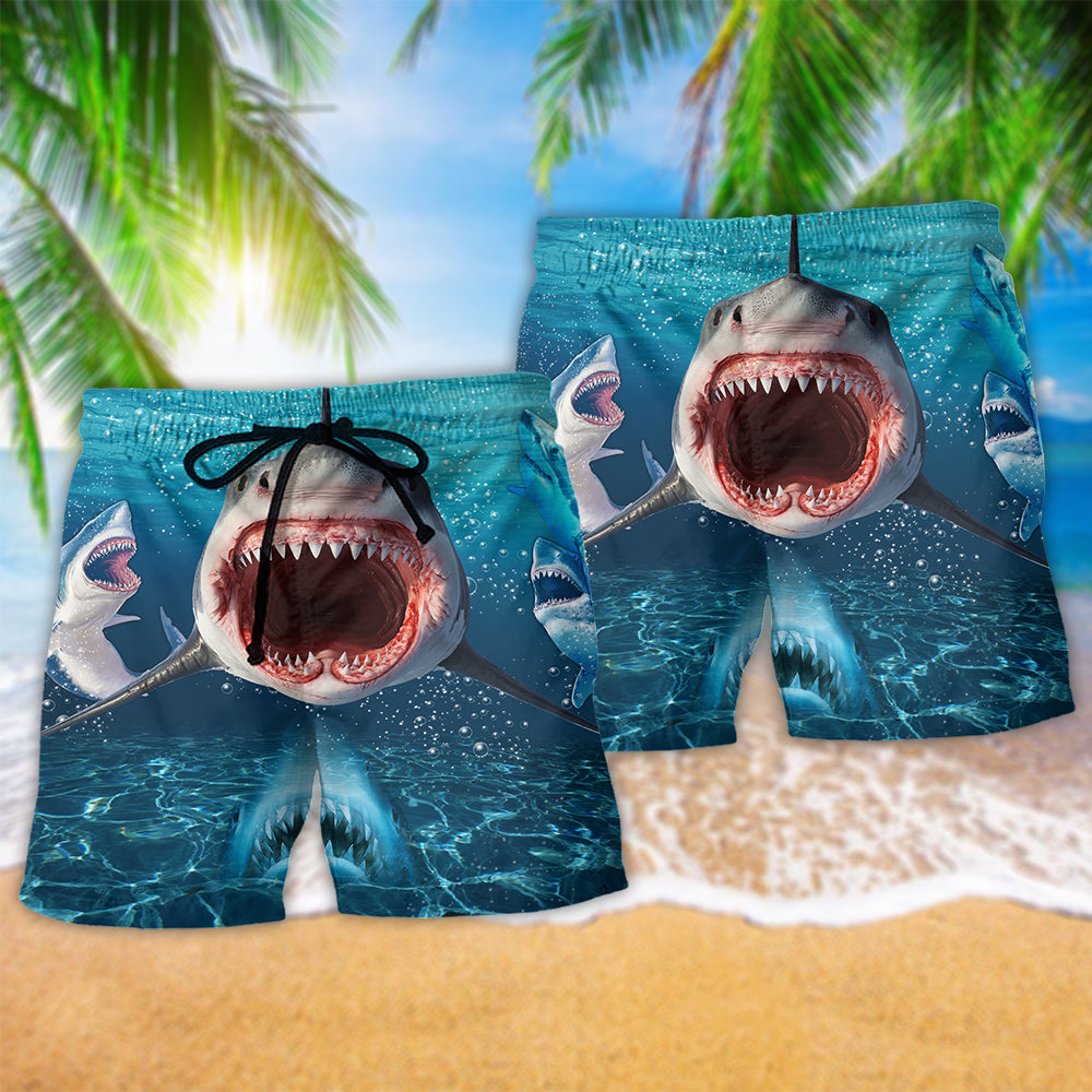 Shark Show Your Teeth Large Mouth - Beach Short Reefox - Owls Matrix LTD