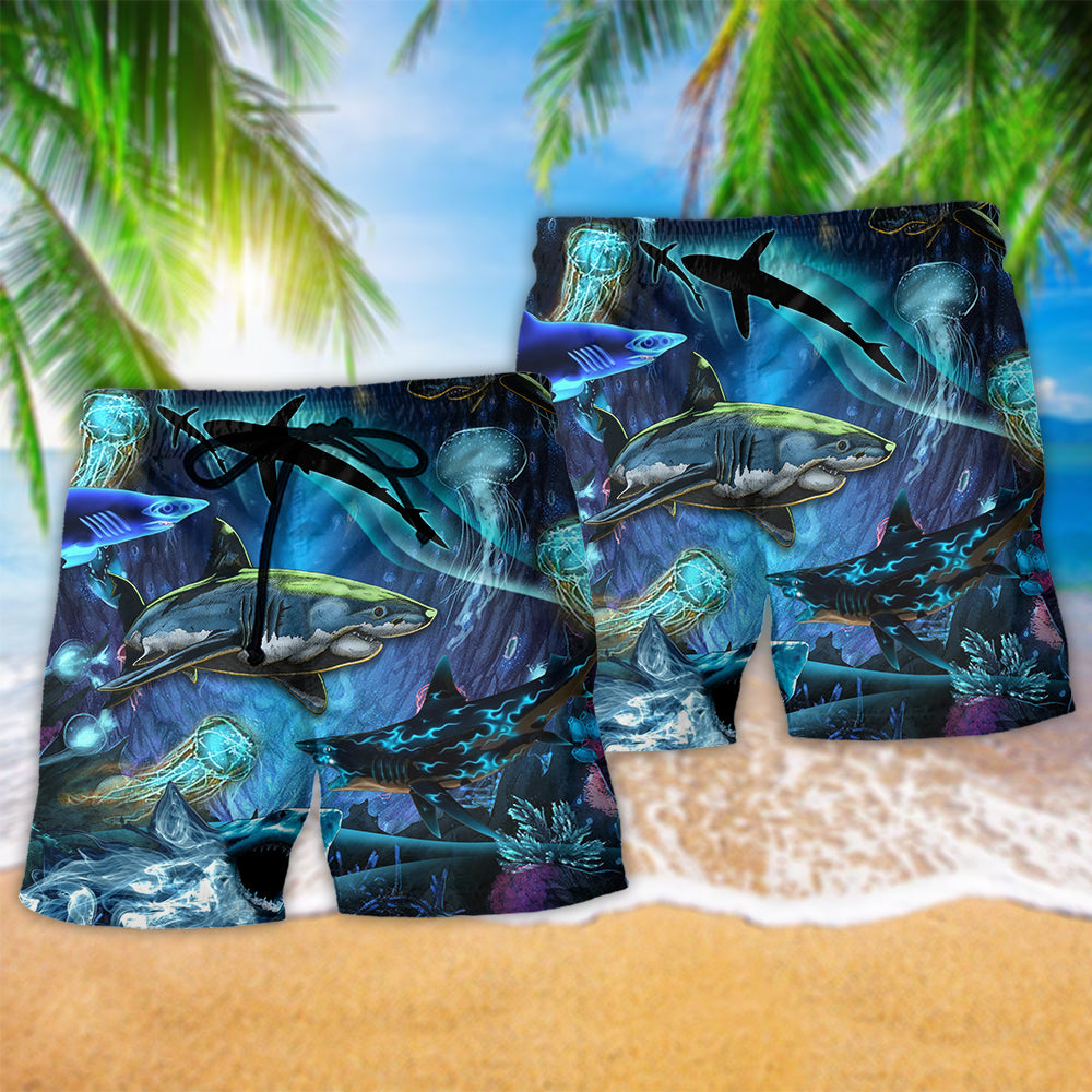 Shark Special In The Deep Ocean Cool - Beach Short Reefox - Owls Matrix LTD