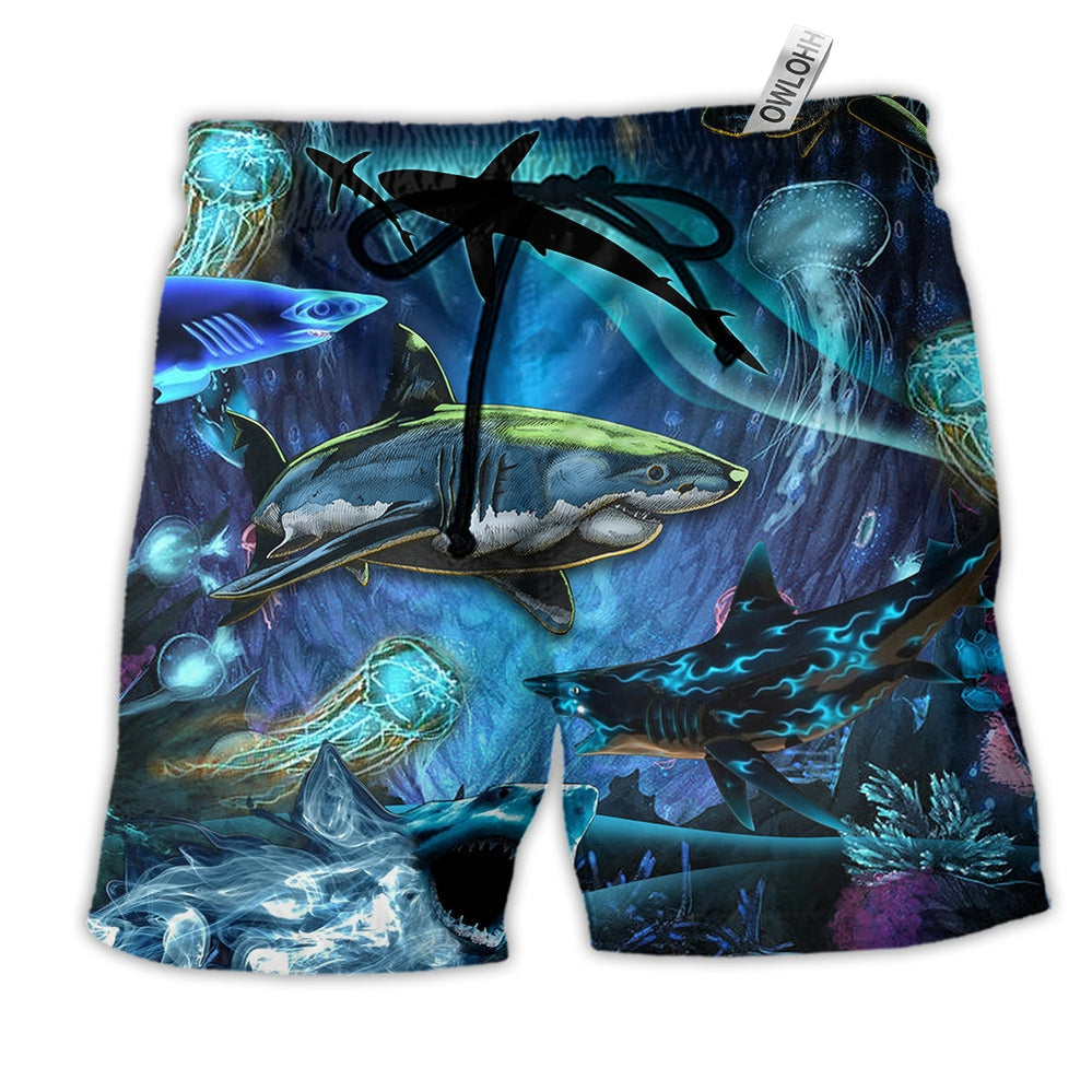 Beach Short / Adults / S Shark Special In The Deep Ocean Cool - Beach Short Reefox - Owls Matrix LTD