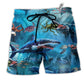 Beach Short / Adults / S Shark Assassin Style Blue - Beach Short Reefox - Owls Matrix LTD