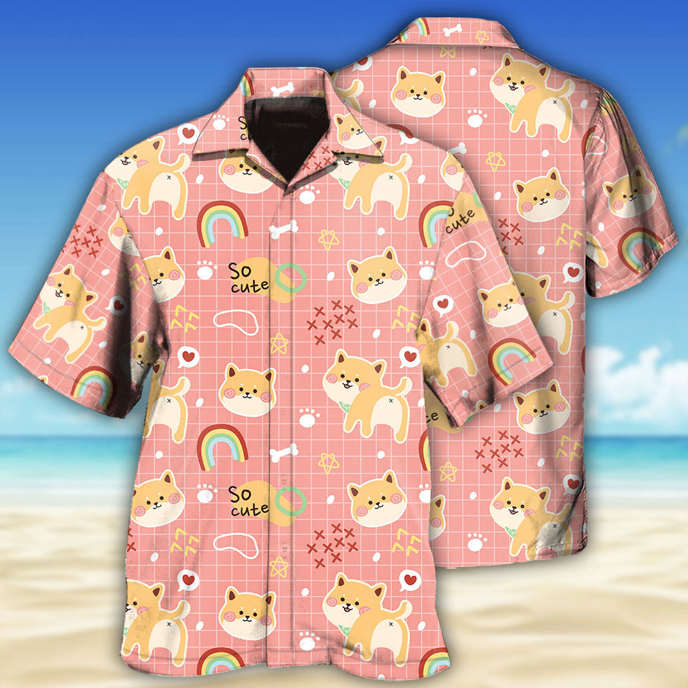 Shiba Inu Cute Cainbow - Hawaiian Shirt - Reefox